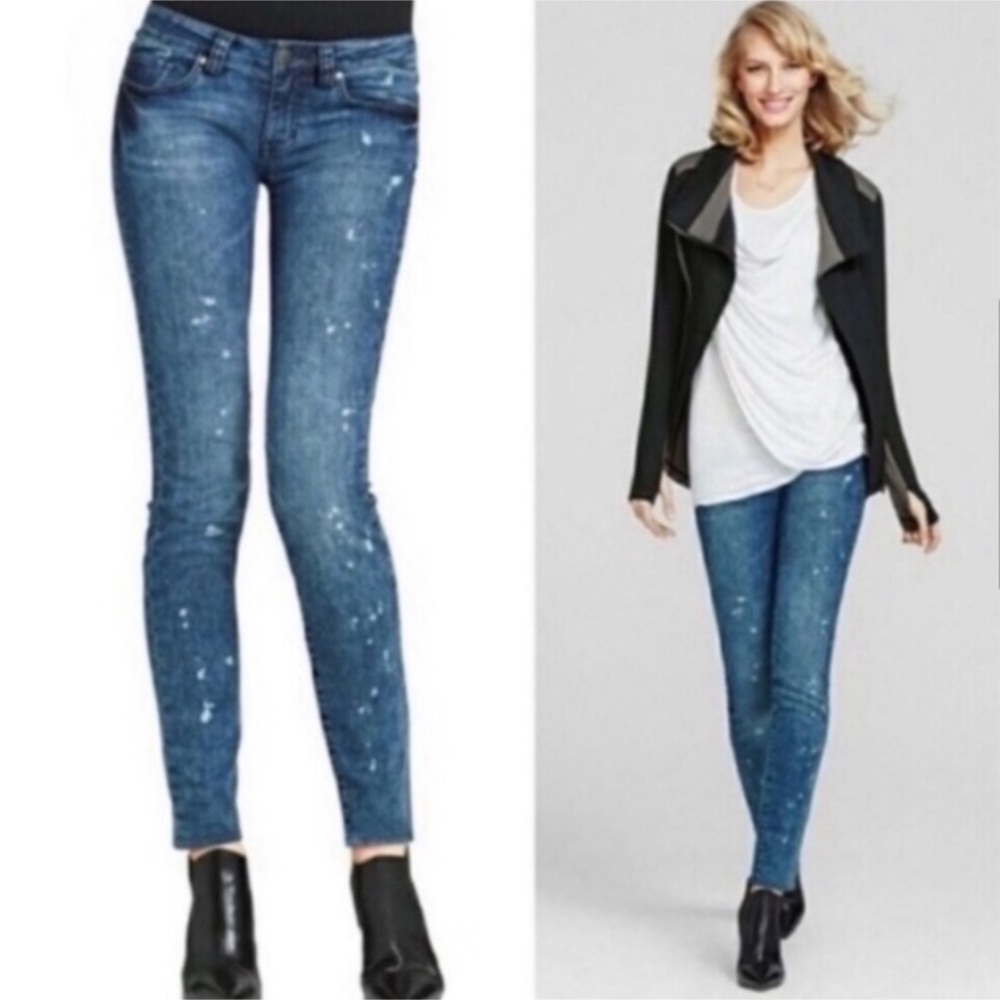 CAbi Constellation Bleach Acid Wash Skinny Jeans